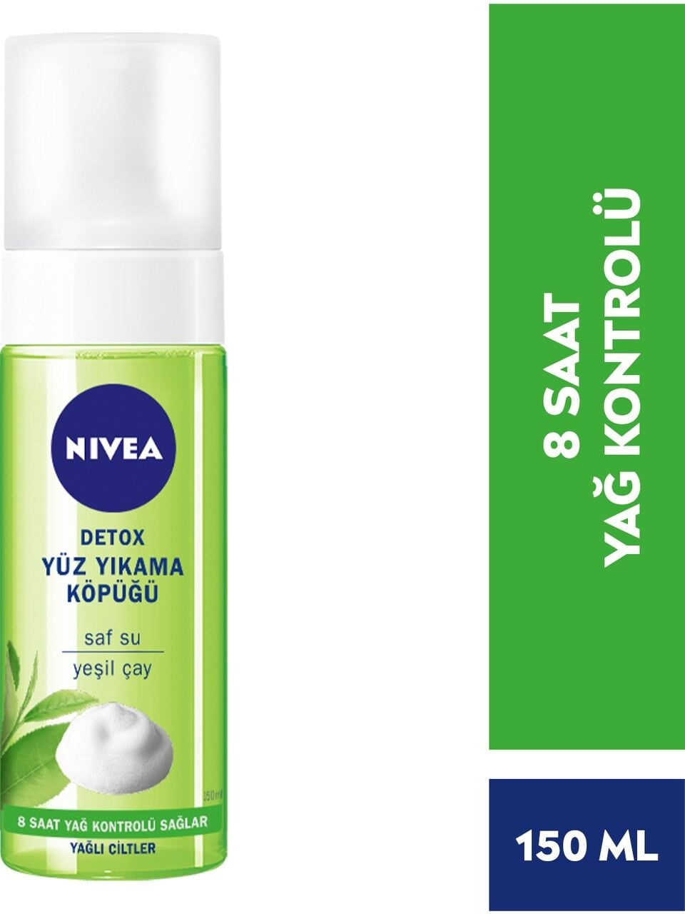 Nivea Yüz Temizleyici Yıkama Köpüğü Detox Yağlı Ciltler;150ml; ; Yeşil Çay